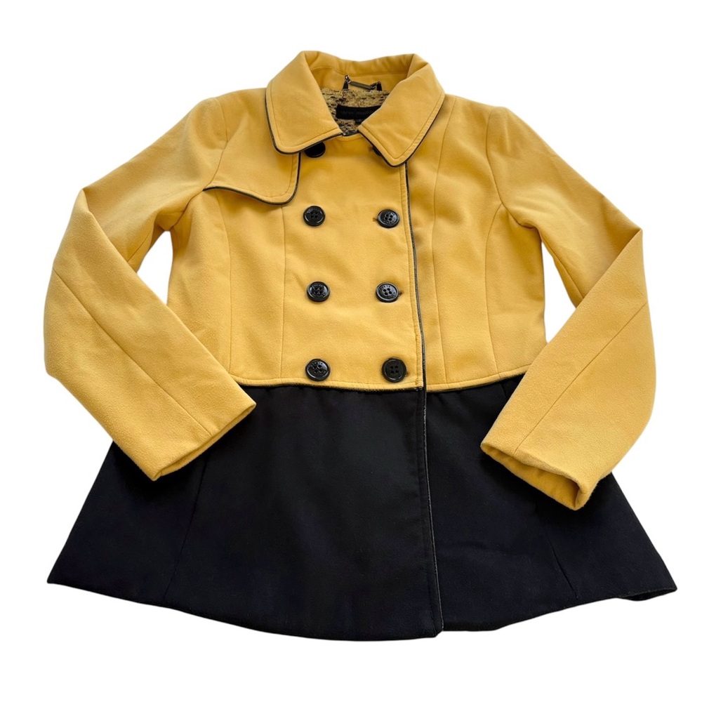 Steve Madden Yellow & Black Pea Coat